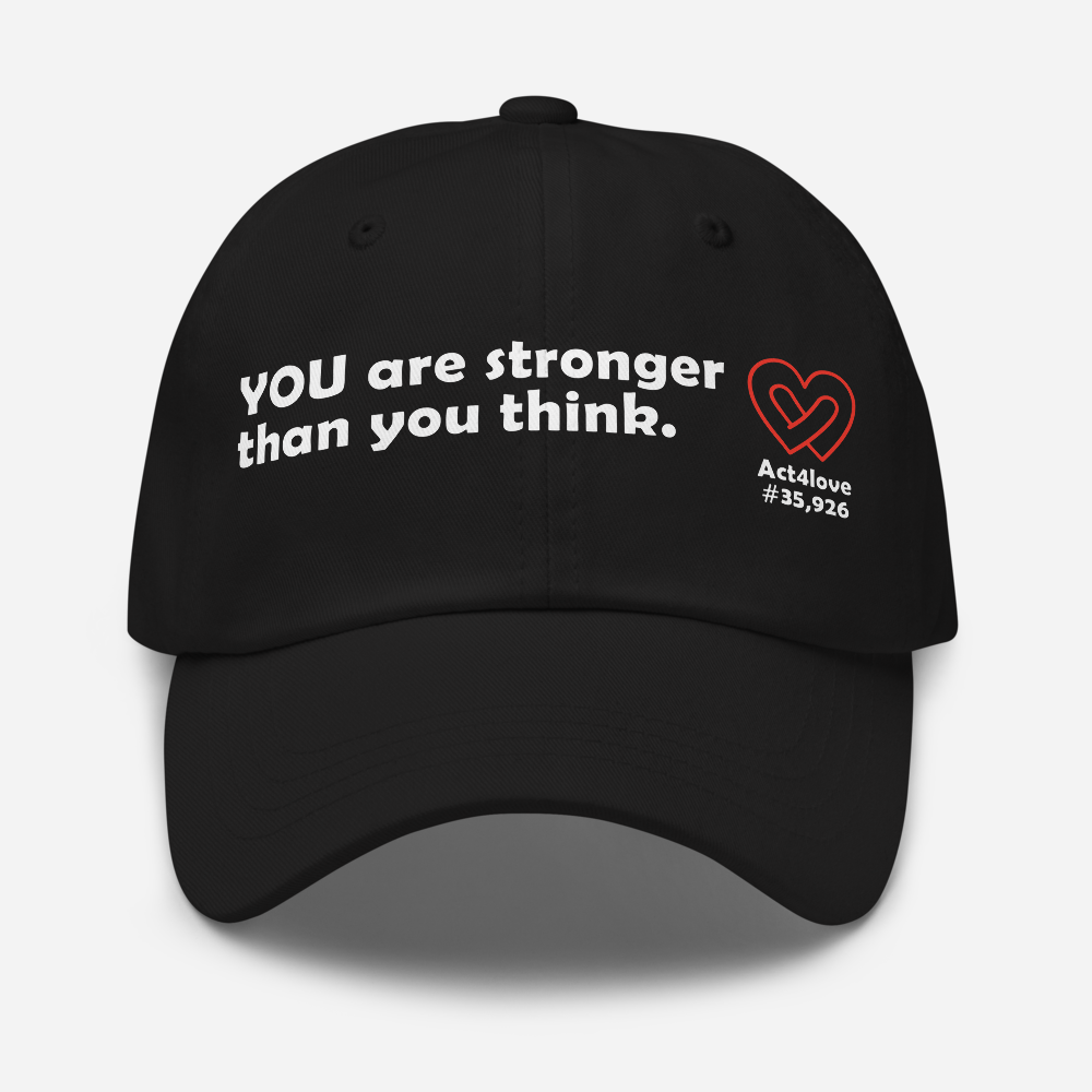 Act4love™ Uplifting Cap – White Text (Limited Edition)