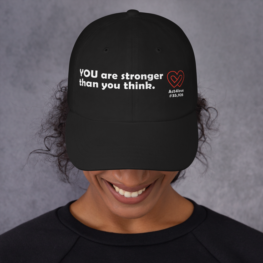 Act4love™ Uplifting Cap – White Text (Limited Edition)