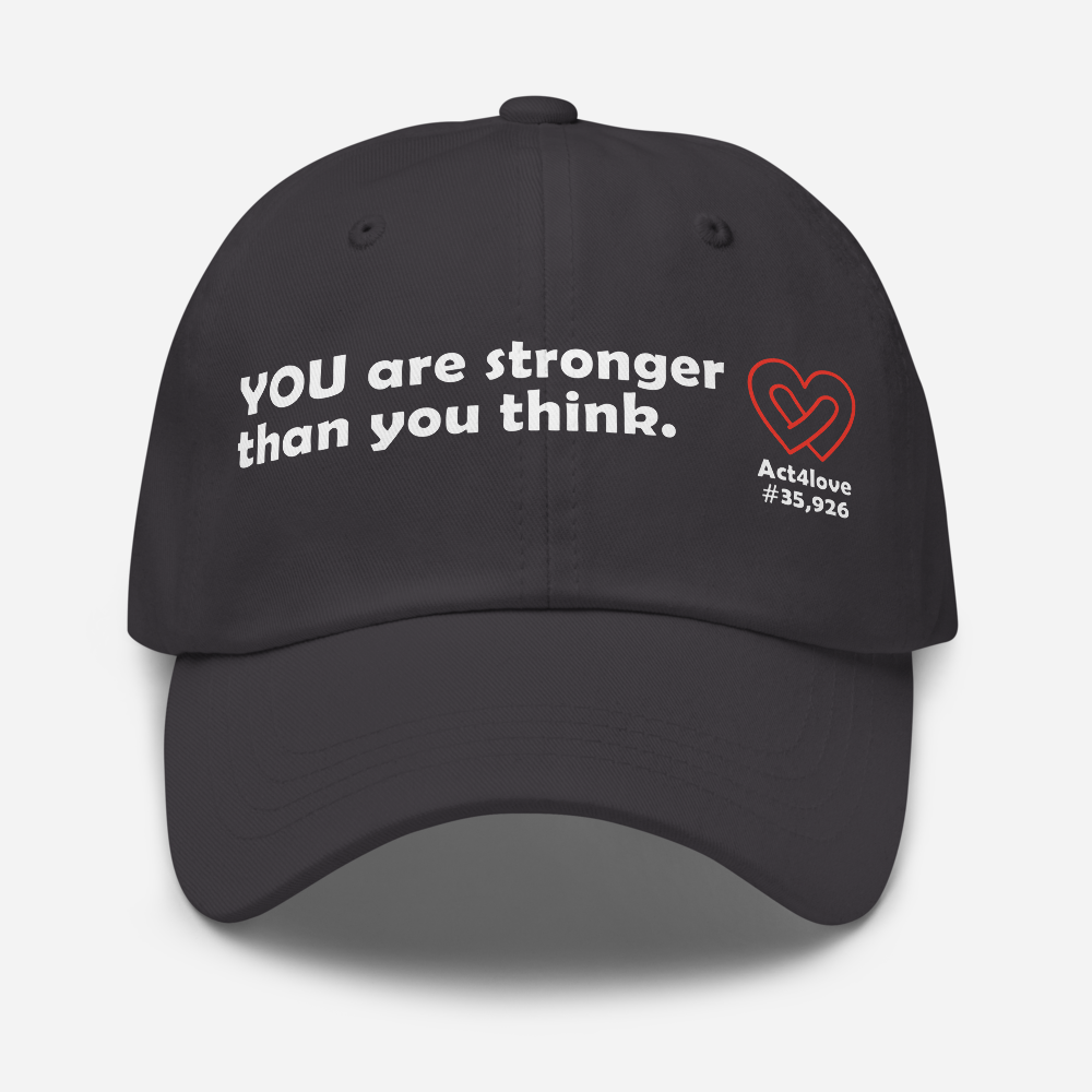 Act4love™ Uplifting Cap – White Text (Limited Edition)