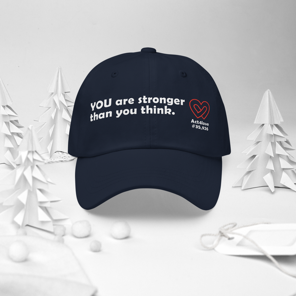 Act4love™ Uplifting Cap – White Text (Limited Edition)