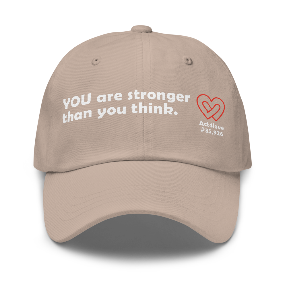 Act4love™ Uplifting Cap – White Text (Limited Edition)