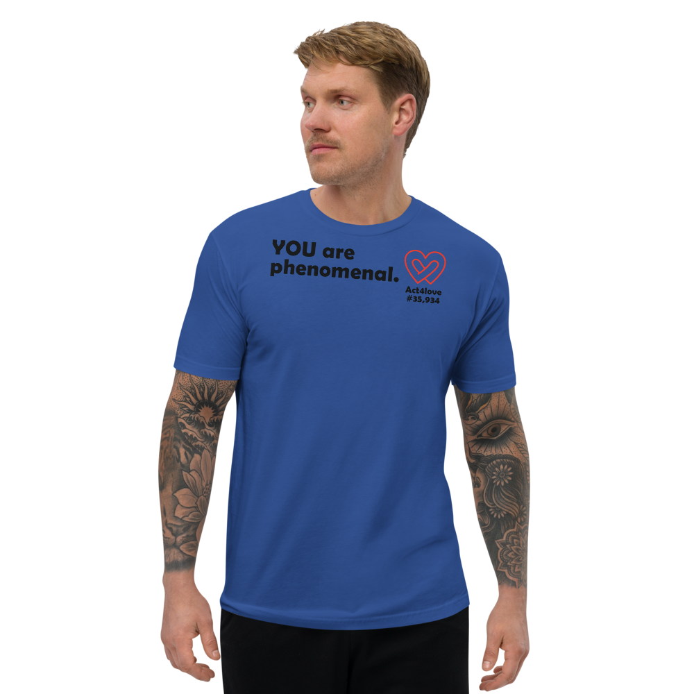 Act4love™ Uplifting Men's Fit T-Shirt – Black Text Print (Limited Edition)