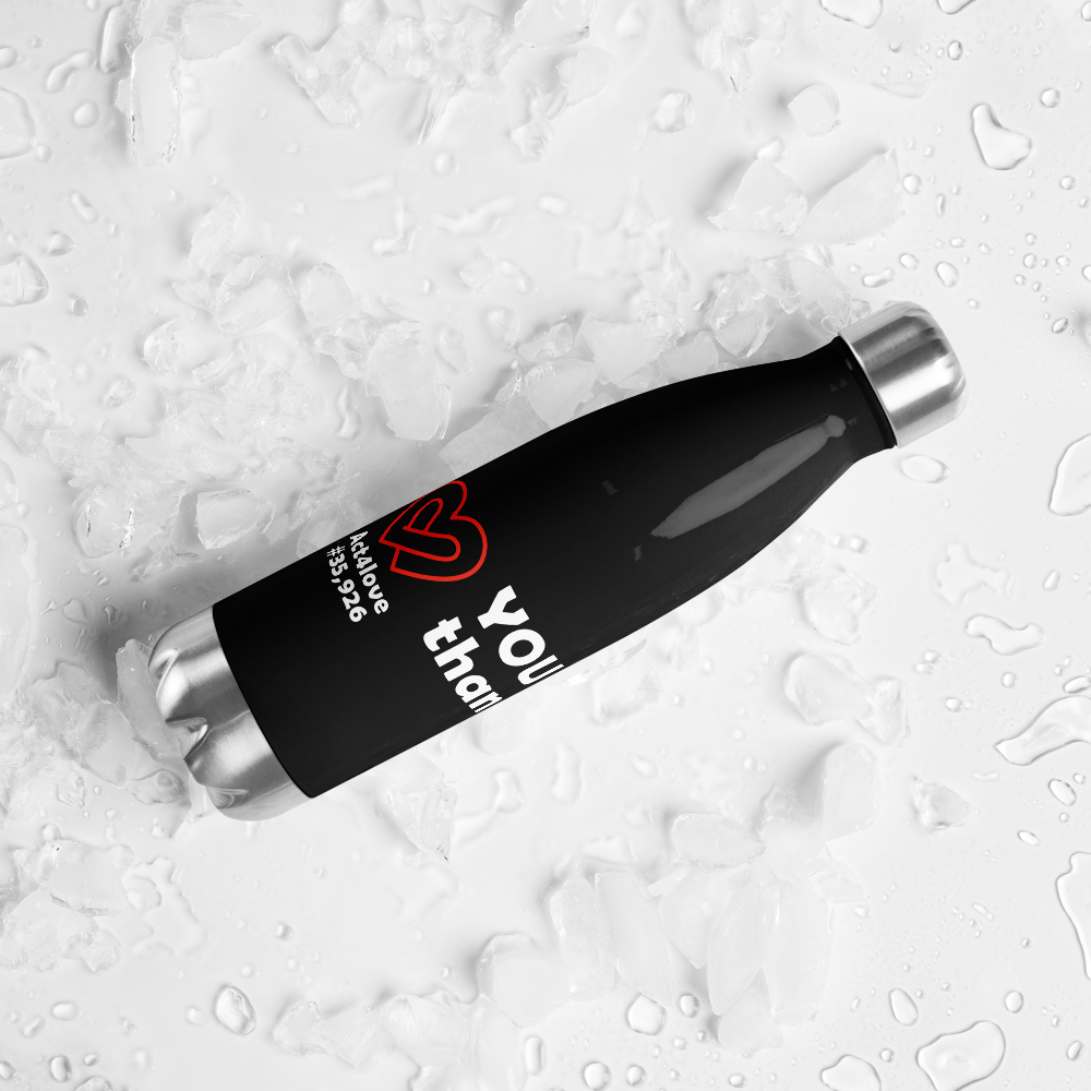 Act4love™ Uplifting Stainless Steel Water Bottle color Black – Limited Edition