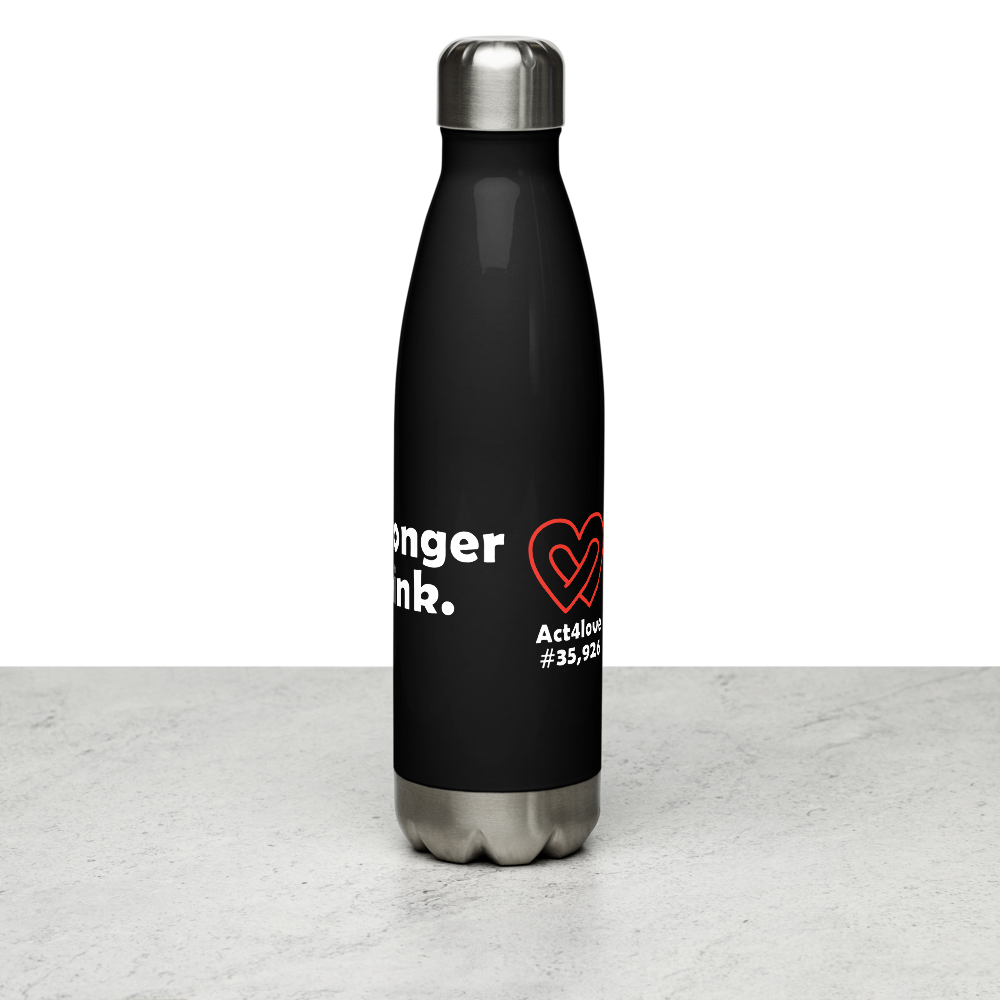 Act4love™ Uplifting Stainless Steel Water Bottle color Black – Limited Edition