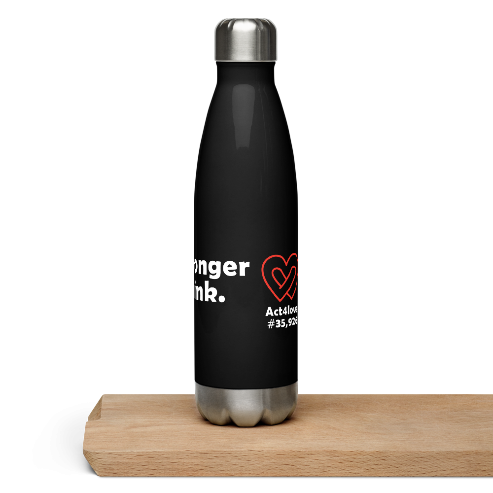 Act4love™ Uplifting Stainless Steel Water Bottle color Black – Limited Edition
