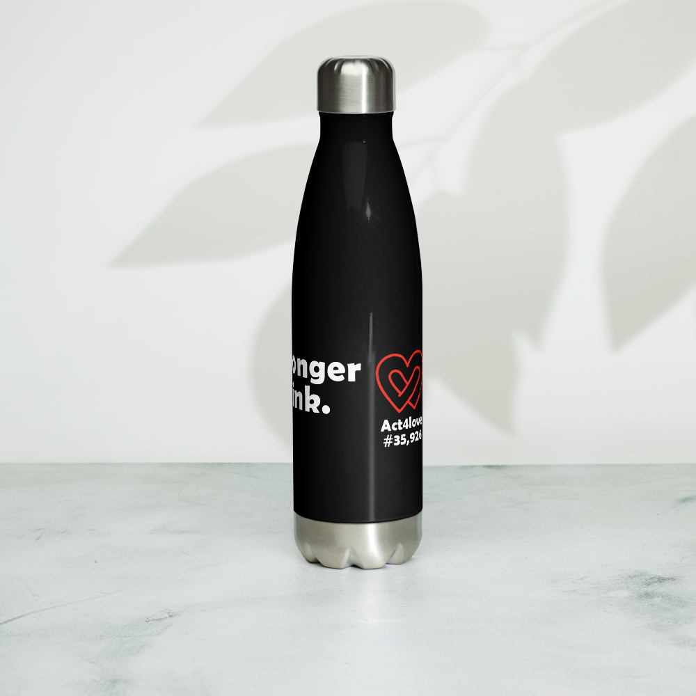 Act4love™ Uplifting Stainless Steel Water Bottle color Black – Limited Edition
