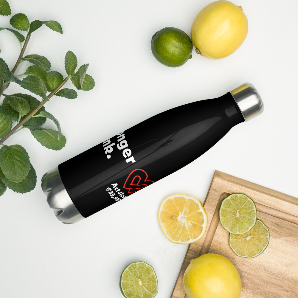 Act4love™ Uplifting Stainless Steel Water Bottle color Black – Limited Edition