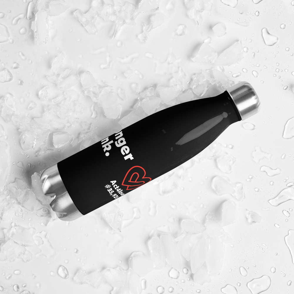 Act4love™ Uplifting Stainless Steel Water Bottle color Black – Limited Edition