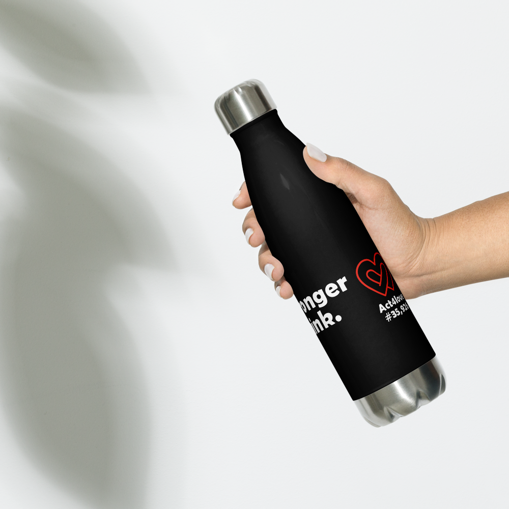 Act4love™ Uplifting Stainless Steel Water Bottle color Black – Limited Edition