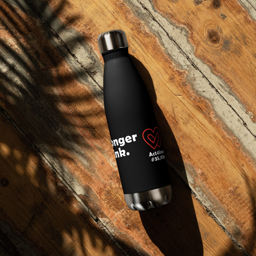 Act4love™ Uplifting Stainless Steel Water Bottle color Black – Limited Edition