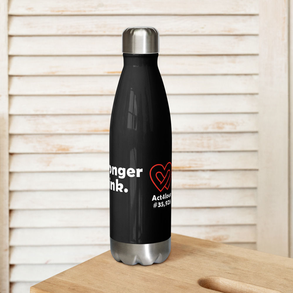 Act4love™ Uplifting Stainless Steel Water Bottle color Black – Limited Edition