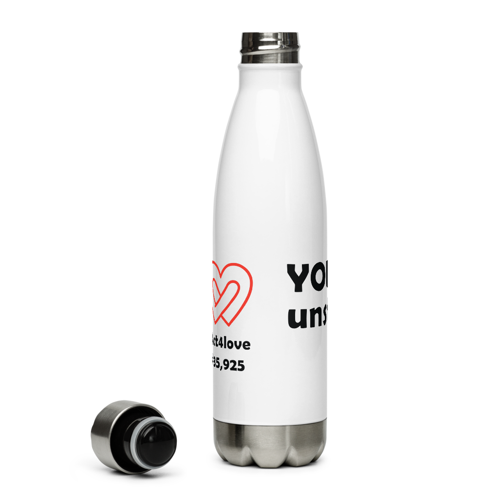 Act4love™ Uplifting Stainless Steel Water Bottle – White - Limited Edition