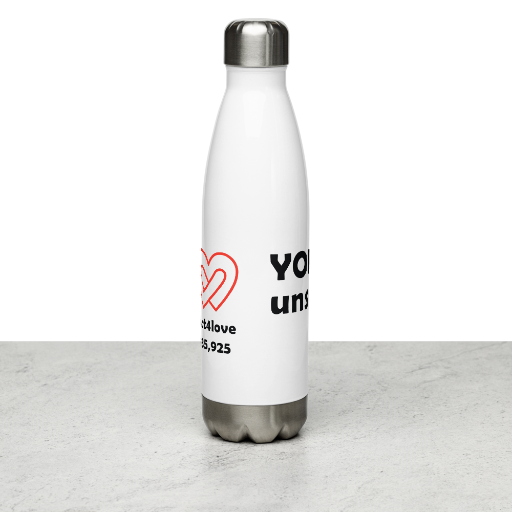 Act4love™ Uplifting Stainless Steel Water Bottle – White - Limited Edition