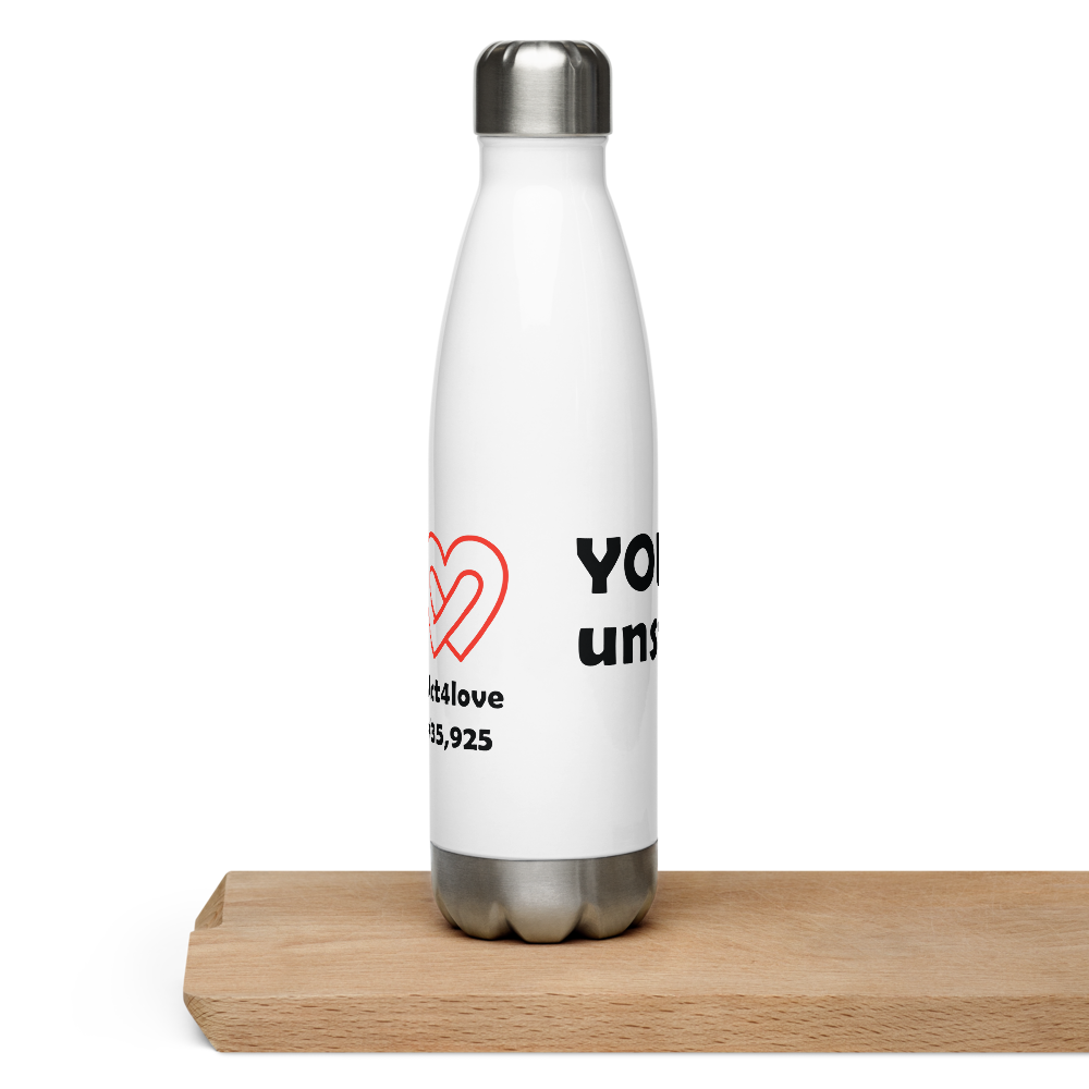 Act4love™ Uplifting Stainless Steel Water Bottle – White - Limited Edition