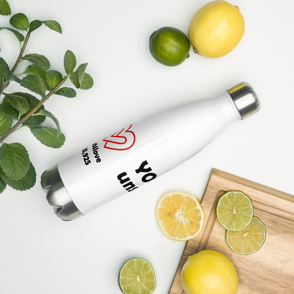 Act4love™ Uplifting Stainless Steel Water Bottle – White - Limited Edition