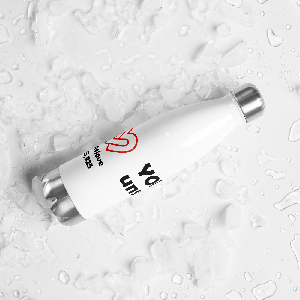 Act4love™ Uplifting Stainless Steel Water Bottle – White - Limited Edition