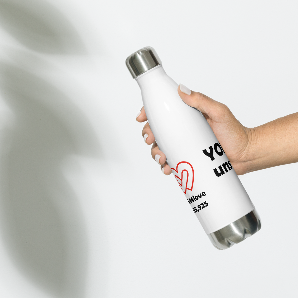 Act4love™ Uplifting Stainless Steel Water Bottle – White - Limited Edition