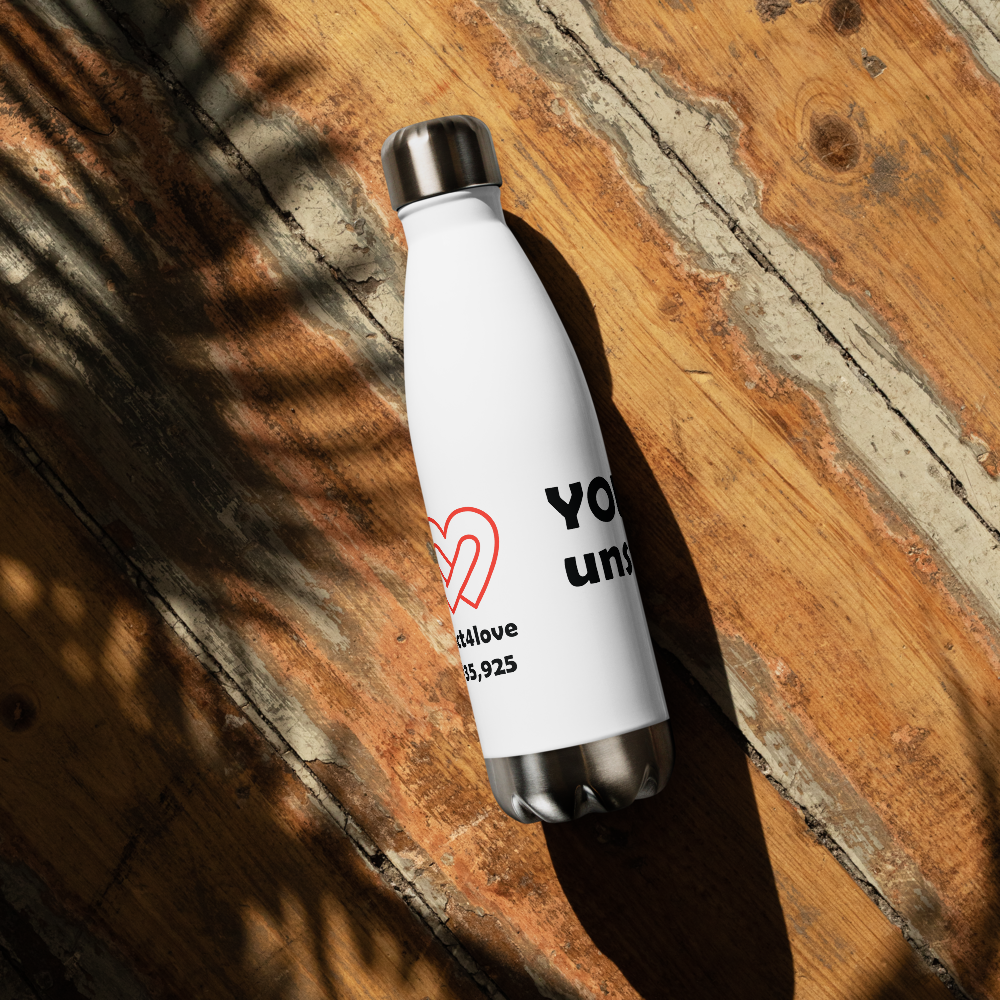 Act4love™ Uplifting Stainless Steel Water Bottle – White - Limited Edition