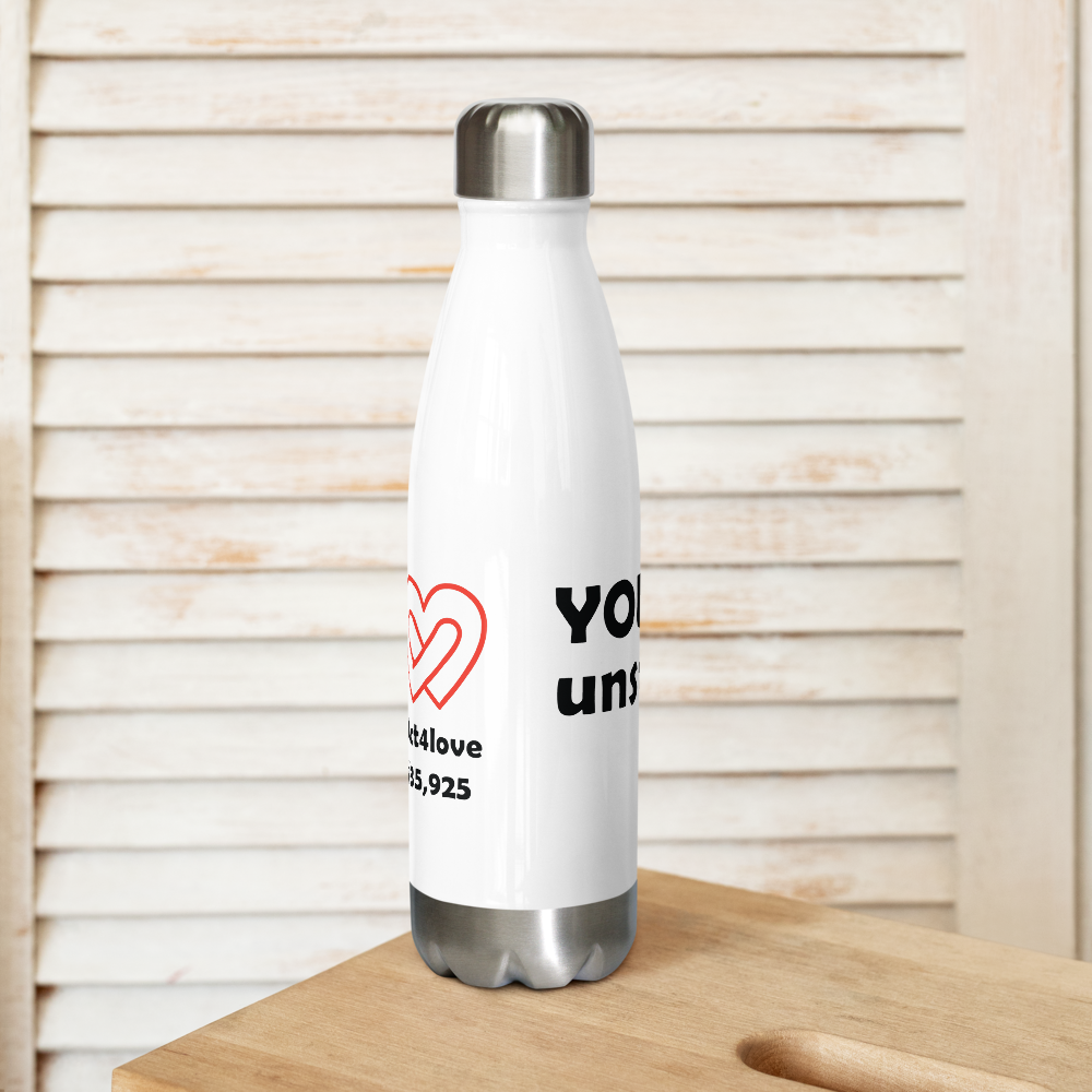 Act4love™ Uplifting Stainless Steel Water Bottle – White - Limited Edition