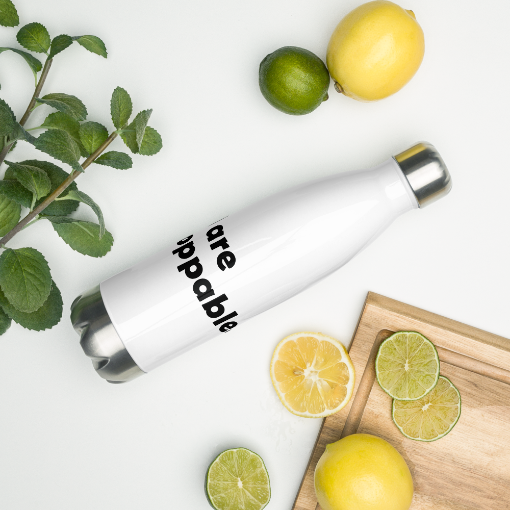 Act4love™ Uplifting Stainless Steel Water Bottle – White - Limited Edition