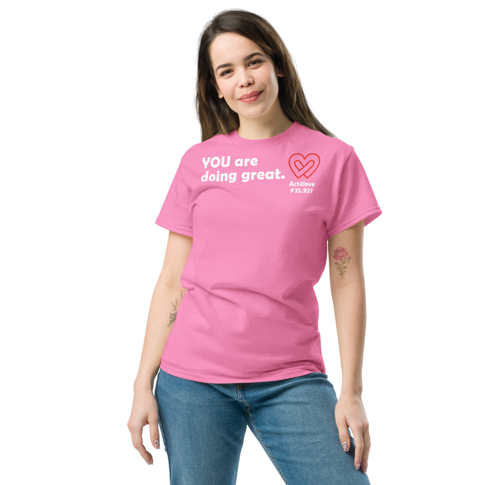 ACT4LOVE™ Uplifting Women Relaxed T-Shirt – White Text (Limited Edition)