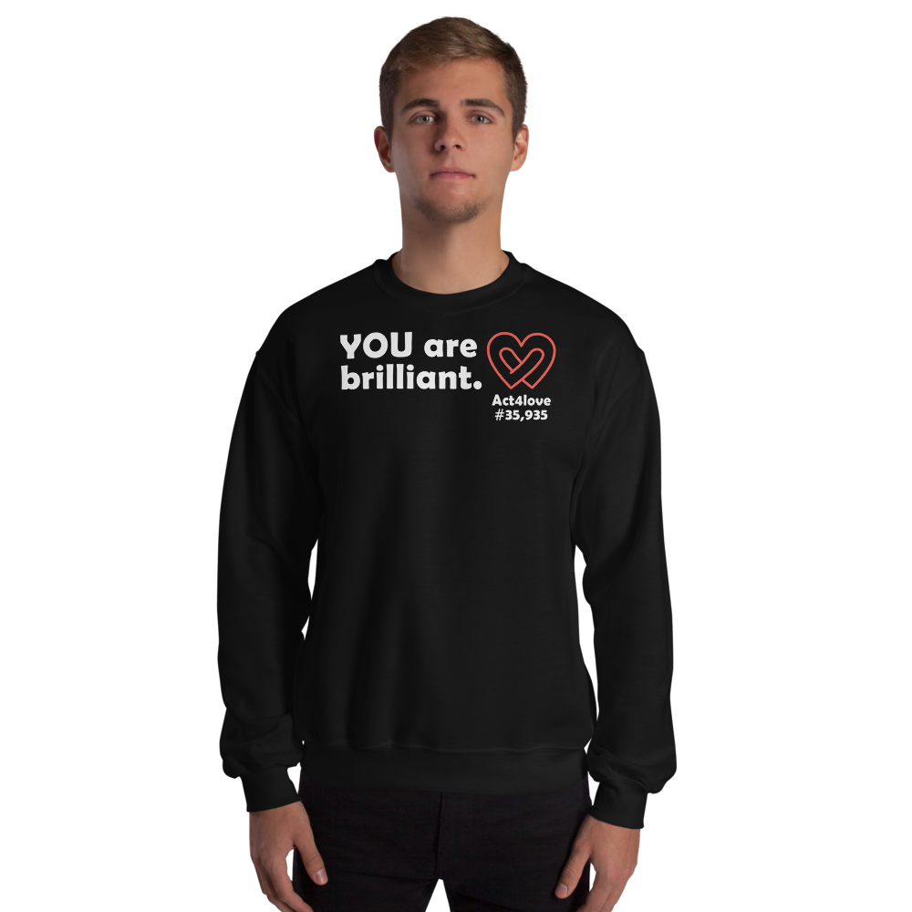Act4love™ Uplifting Men Sweatshirt – White Text (Limited Edition)