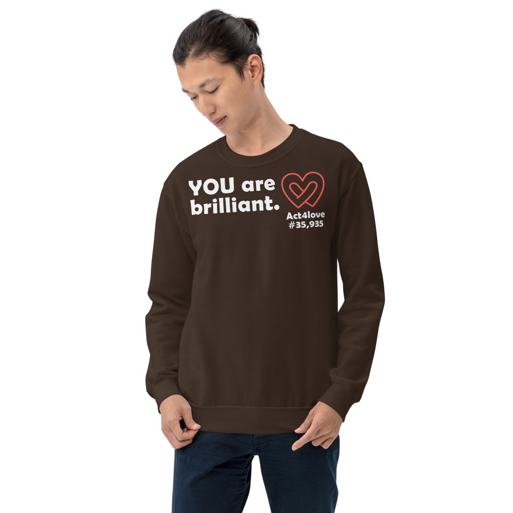 Act4love™ Uplifting Men Sweatshirt – White Text (Limited Edition)