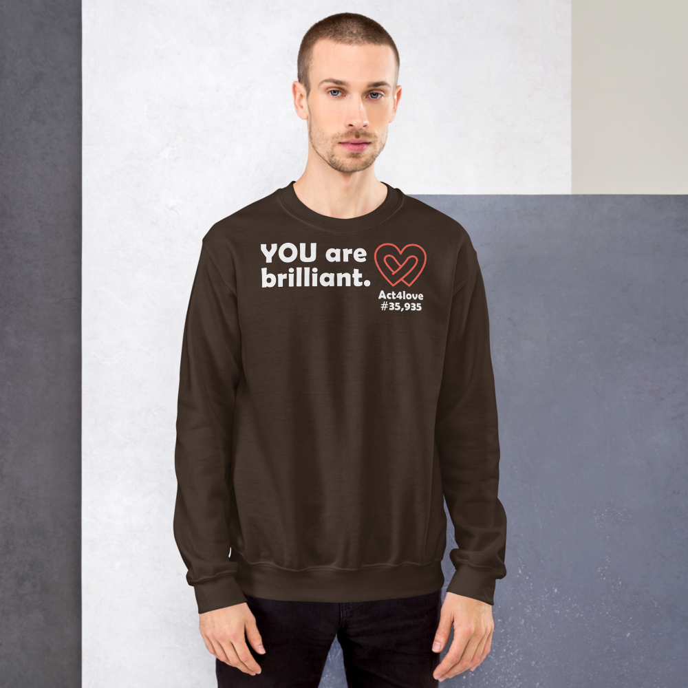 Act4love™ Uplifting Men Sweatshirt – White Text (Limited Edition)