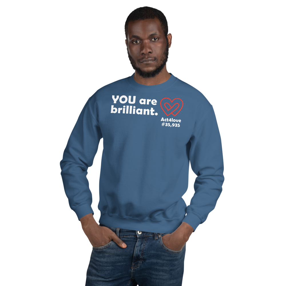 Act4love™ Uplifting Men Sweatshirt – White Text (Limited Edition)