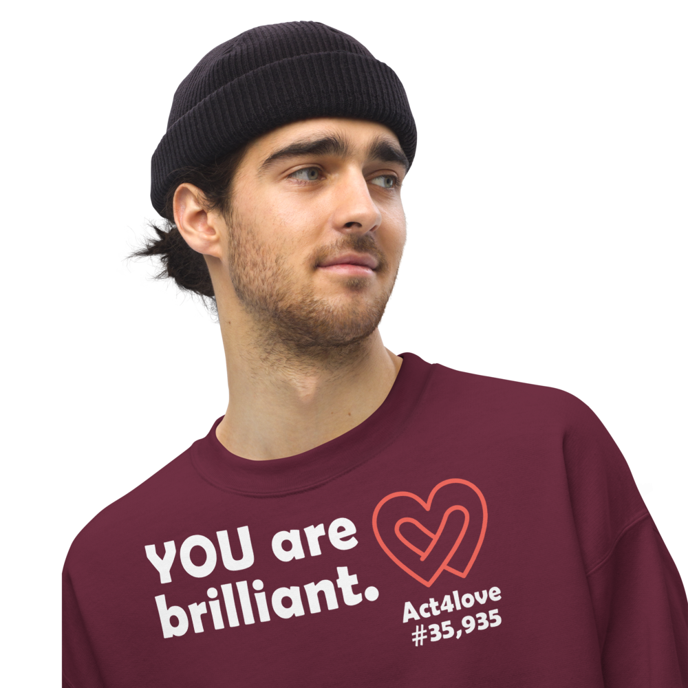Act4love™ Uplifting Men Sweatshirt – White Text (Limited Edition)