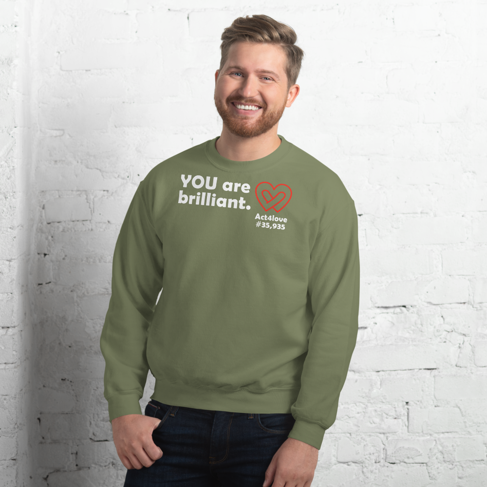 Act4love™ Uplifting Men Sweatshirt – White Text (Limited Edition)