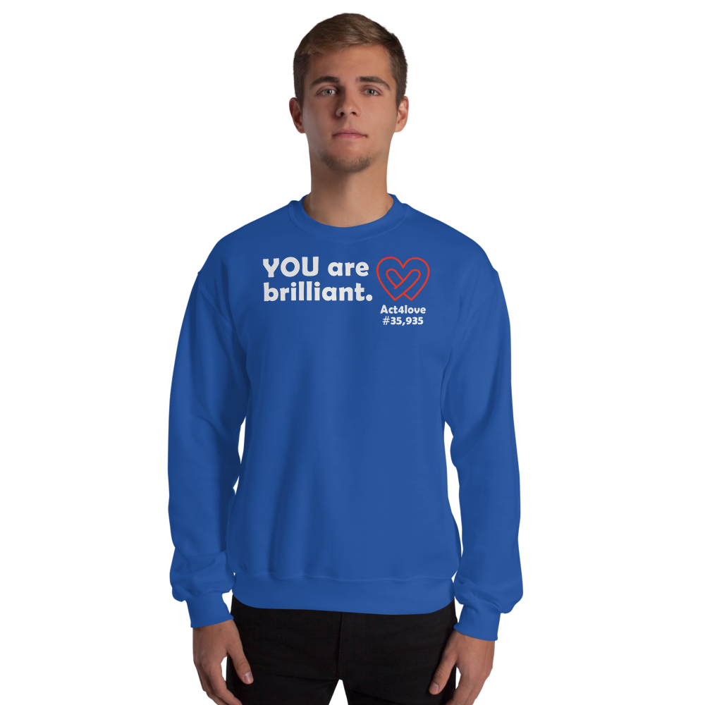 Act4love™ Uplifting Men Sweatshirt – White Text (Limited Edition)