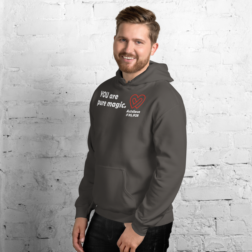 Act4love™ Uplifting Men Hoodie – White Text (Limited Edition)