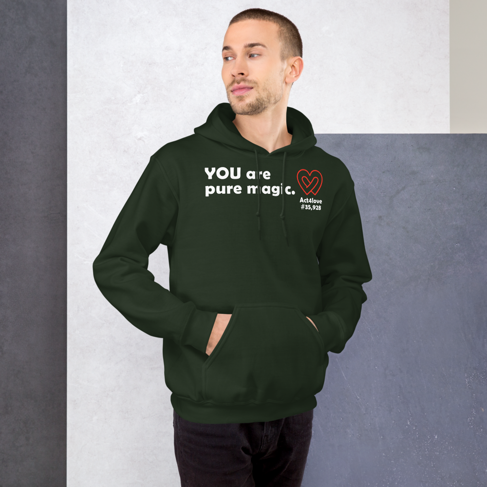 Act4love™ Uplifting Men Hoodie – White Text (Limited Edition)