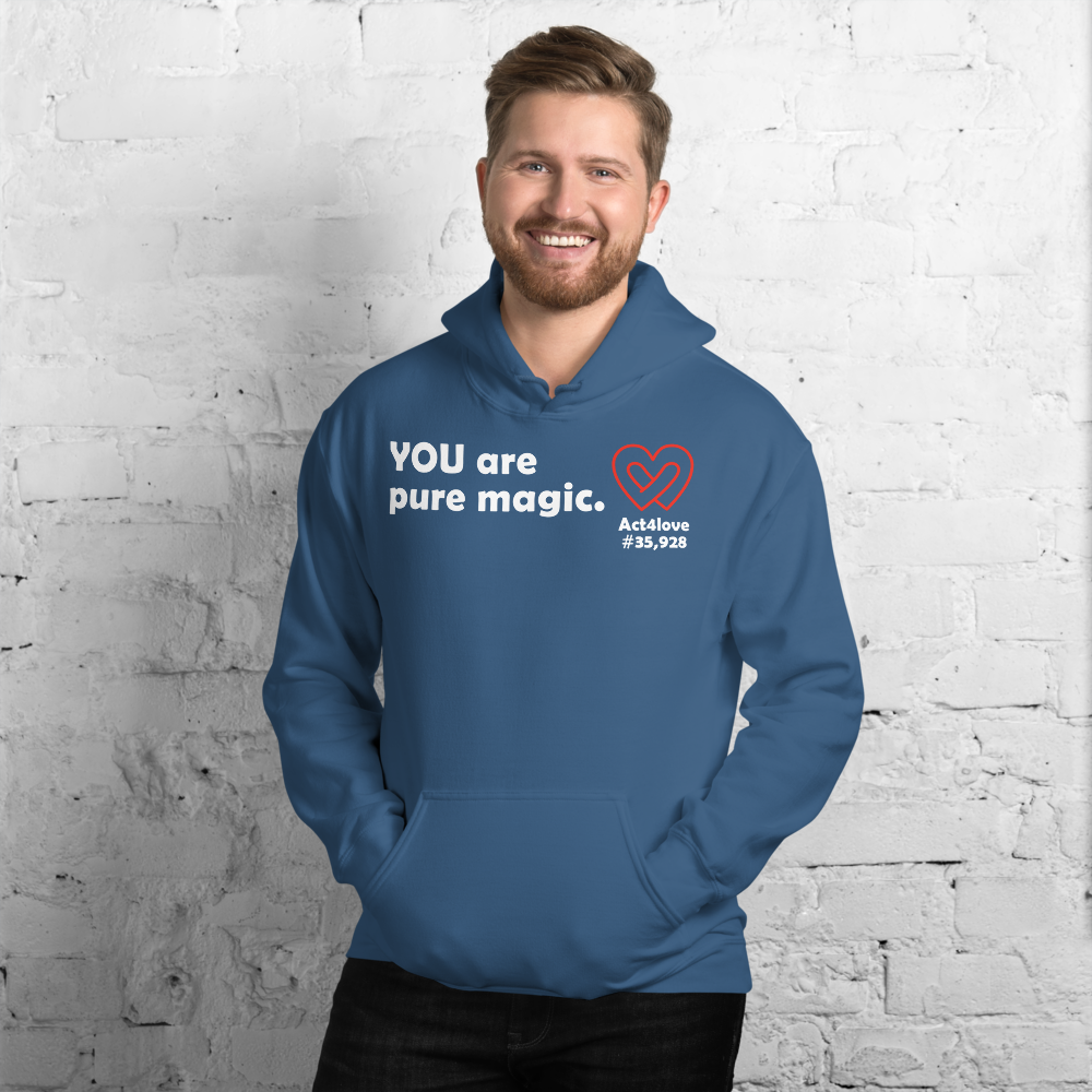 Act4love™ Uplifting Men Hoodie – White Text (Limited Edition)