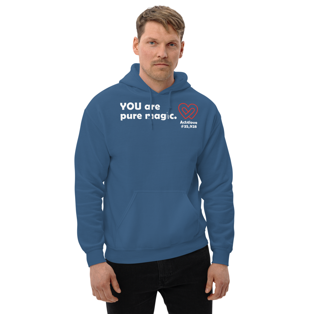 Act4love™ Uplifting Men Hoodie – White Text (Limited Edition)