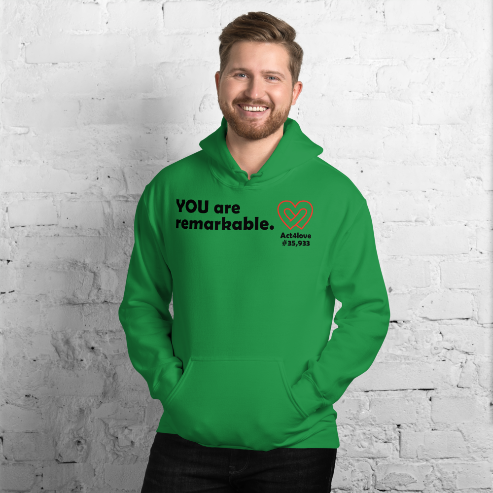 Act4love™ Uplifting Men Hoodie – Black Text (Limited Edition)