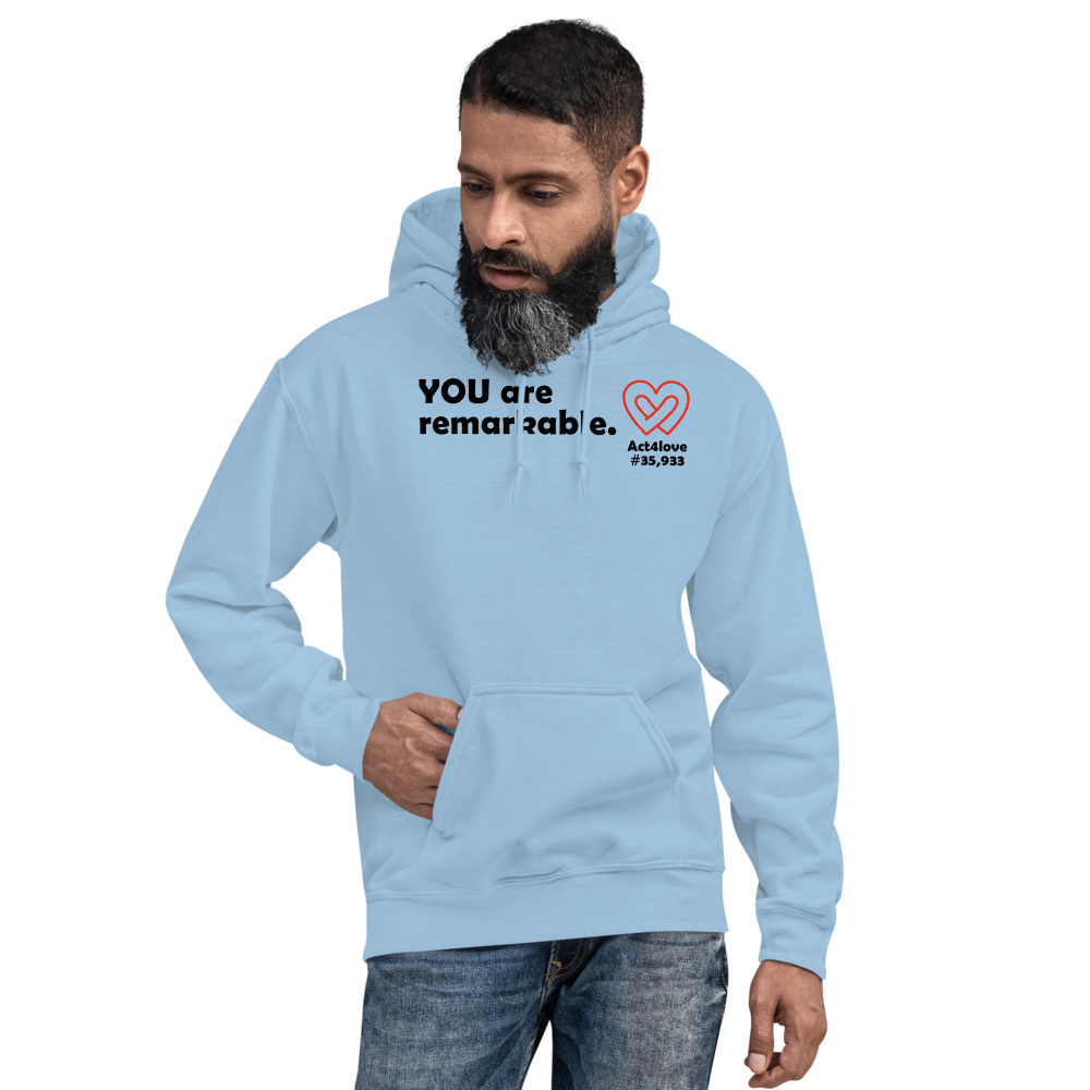 Act4love™ Uplifting Men Hoodie – Black Text (Limited Edition)
