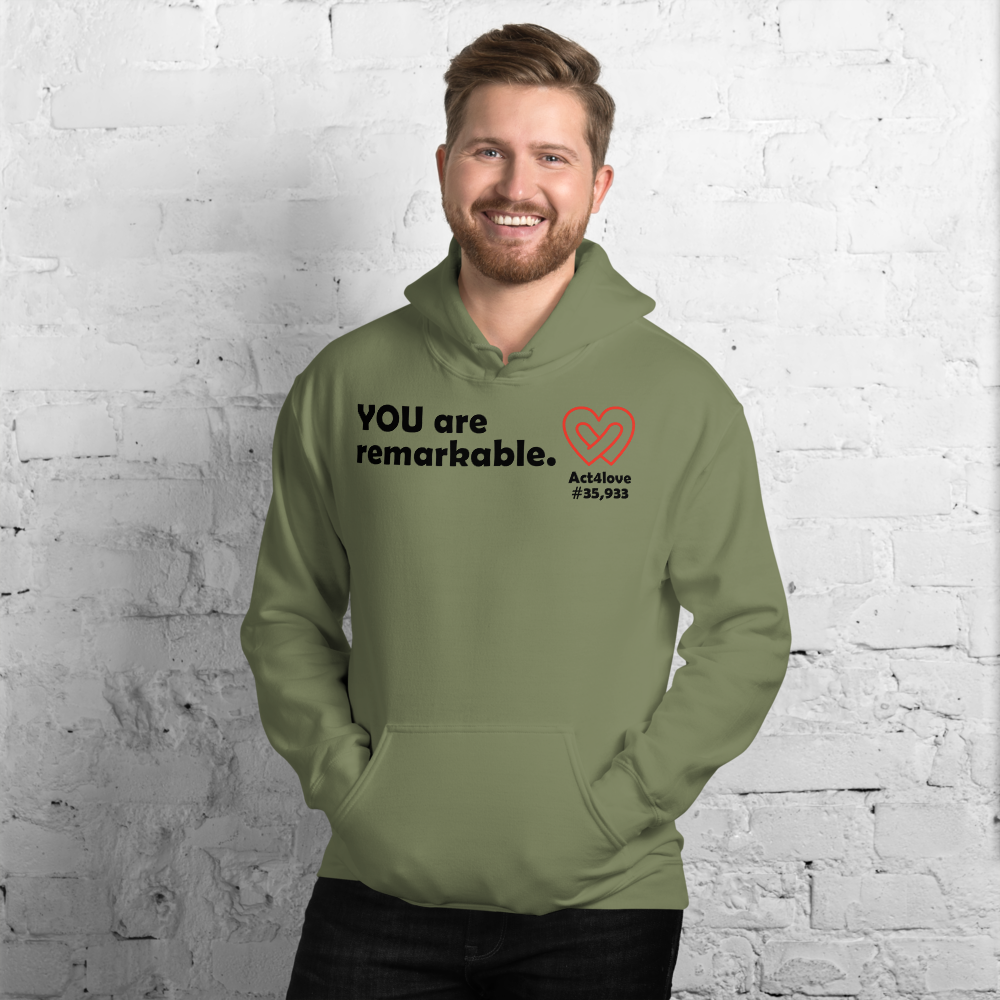 Act4love™ Uplifting Men Hoodie – Black Text (Limited Edition)