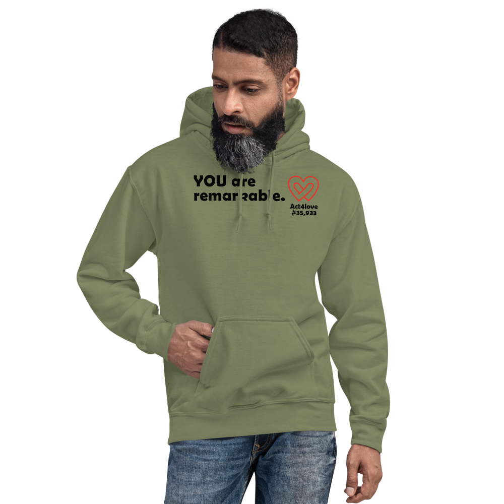 Act4love™ Uplifting Men Hoodie – Black Text (Limited Edition)