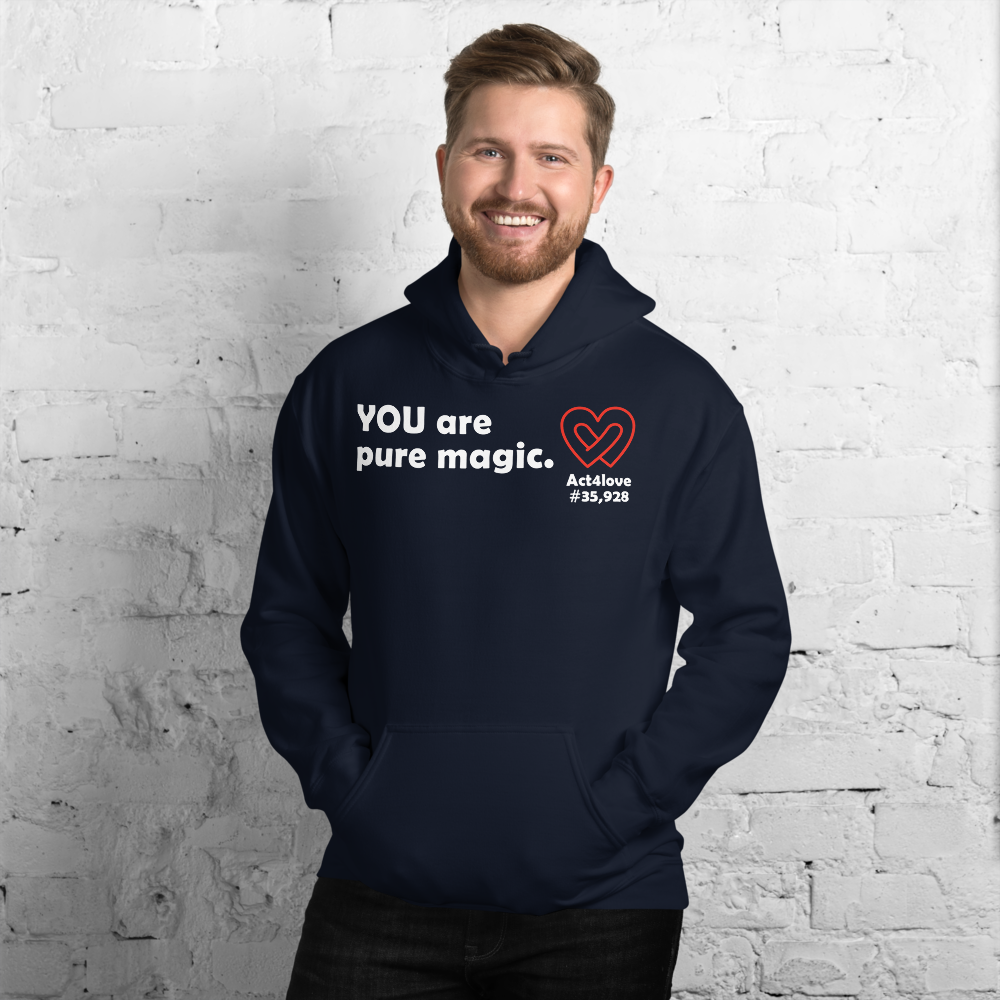 Act4love™ Uplifting Men Hoodie – White Text (Limited Edition)