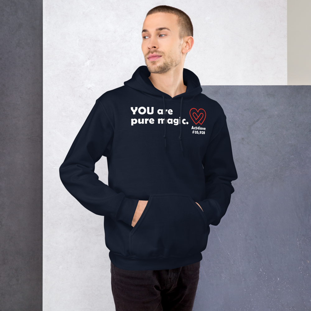 Act4love™ Uplifting Men Hoodie – White Text (Limited Edition)