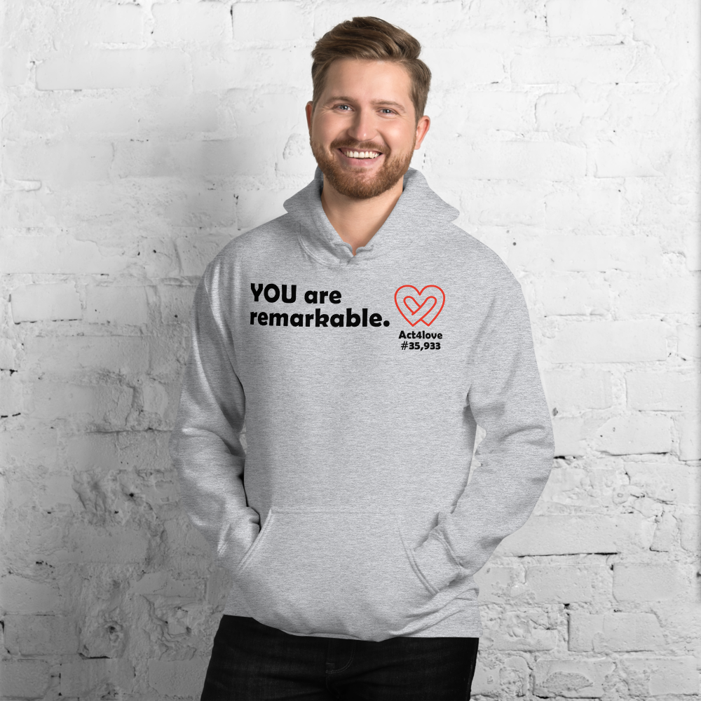 Act4love™ Uplifting Men Hoodie – Black Text (Limited Edition)