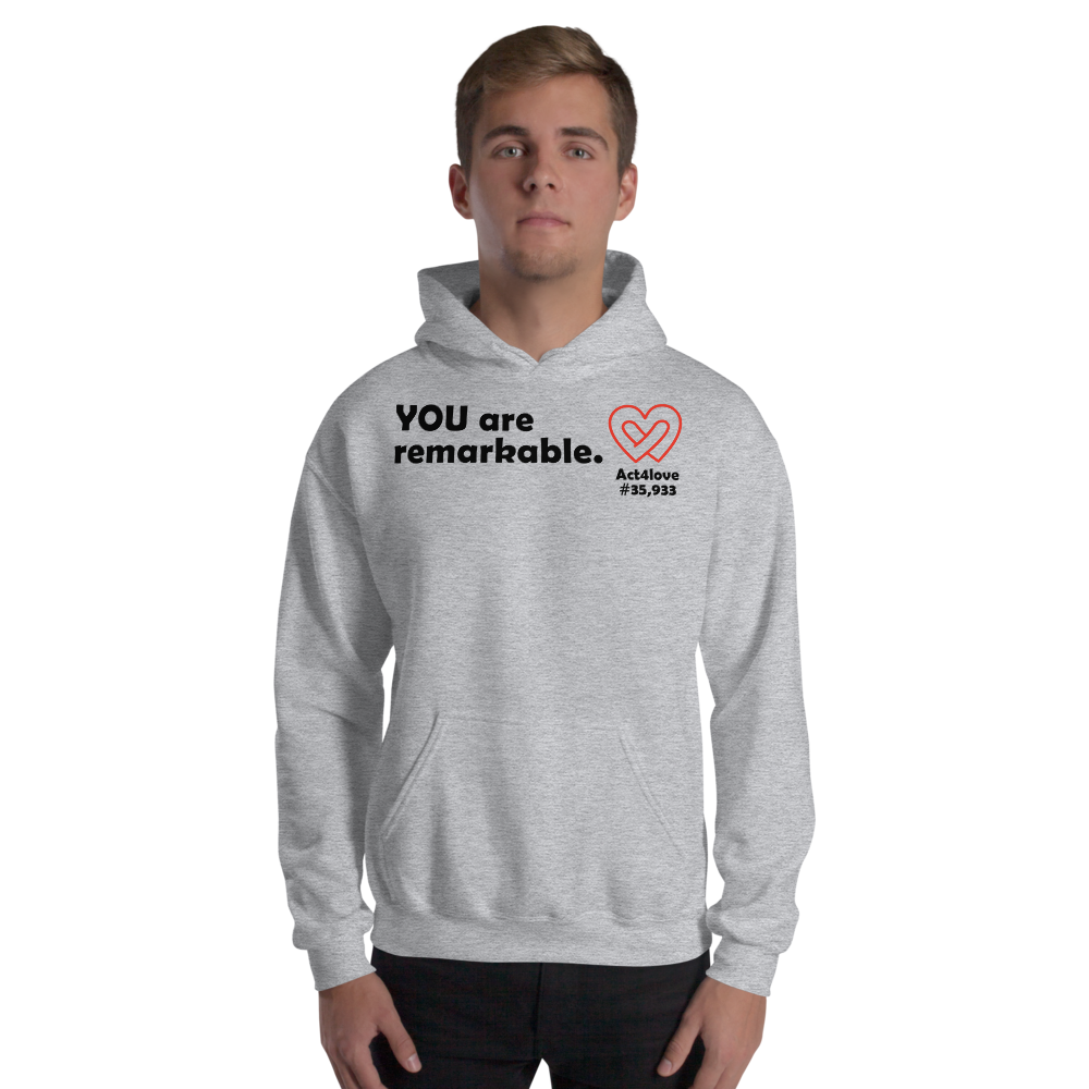 Act4love™ Uplifting Men Hoodie – Black Text (Limited Edition)
