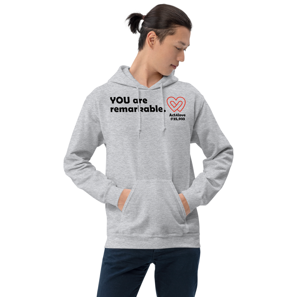 Act4love™ Uplifting Men Hoodie – Black Text (Limited Edition)