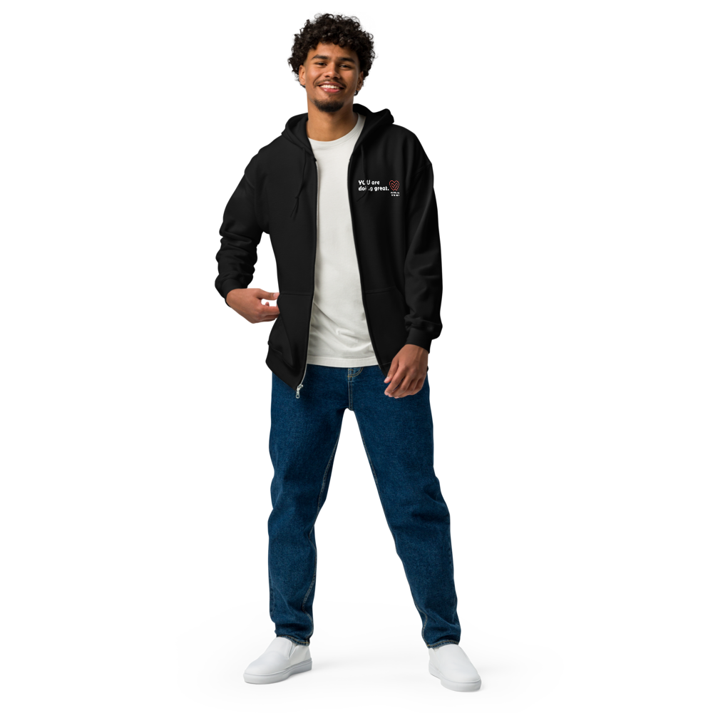 Act4love™ Uplifting Men Zip Hoodie – White Text (Limited Edition)