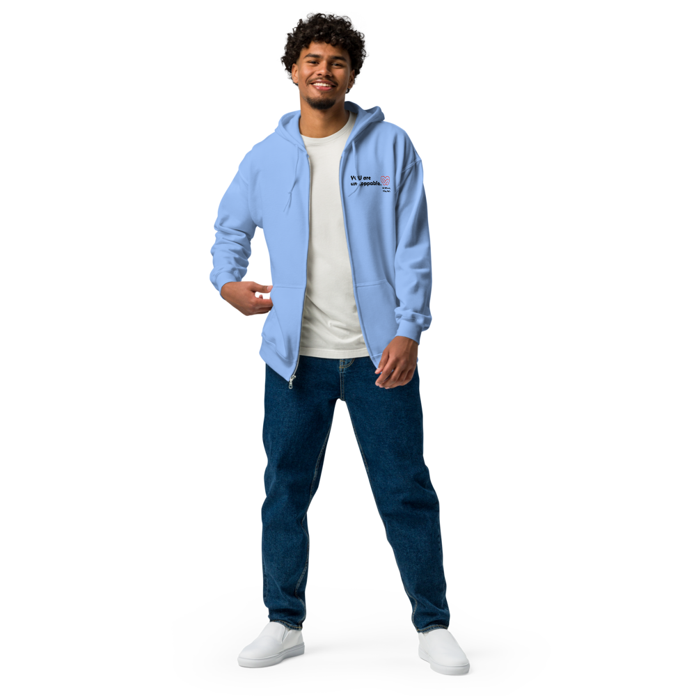 Act4love™ Uplifting Men Zip Hoodie – Black Text (Limited Edition)