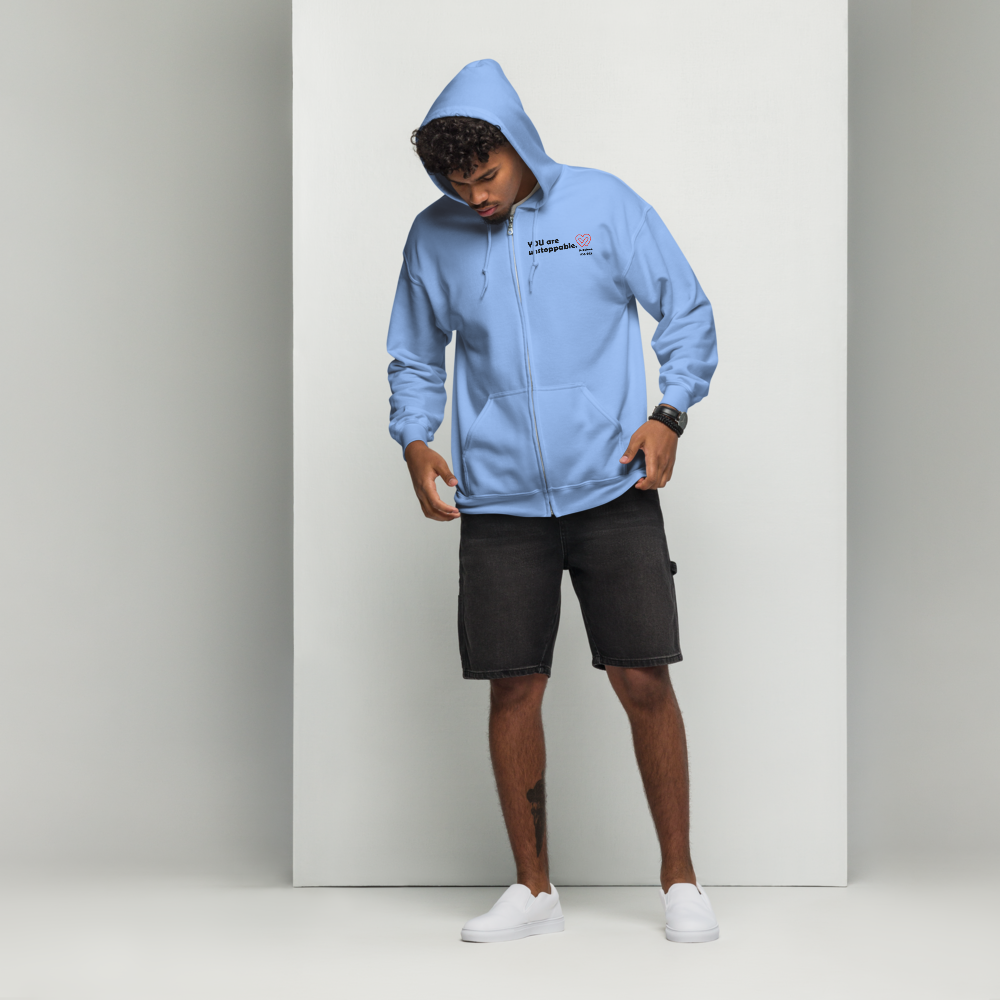 Act4love™ Uplifting Men Zip Hoodie – Black Text (Limited Edition)