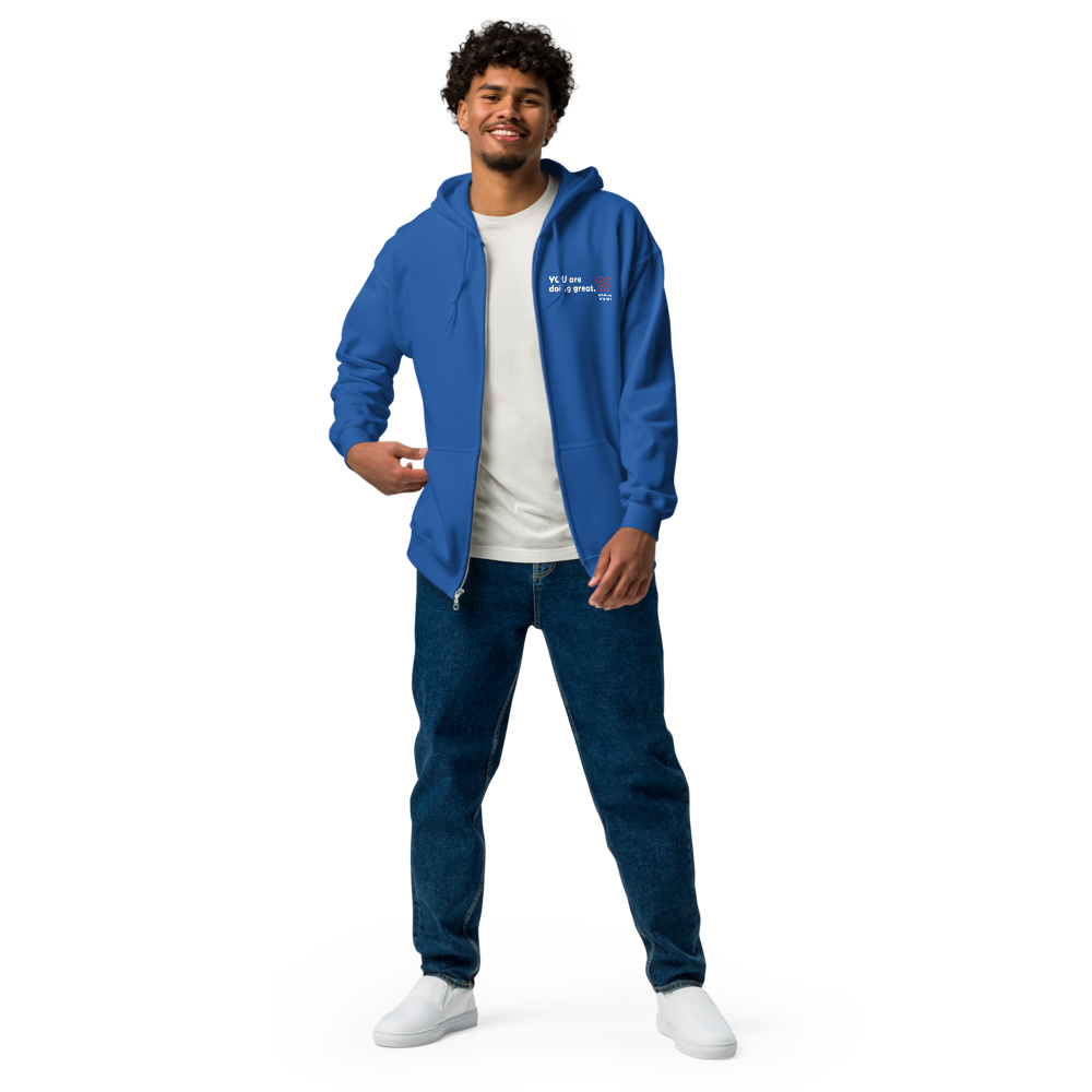 Act4love™ Uplifting Men Zip Hoodie – White Text (Limited Edition)