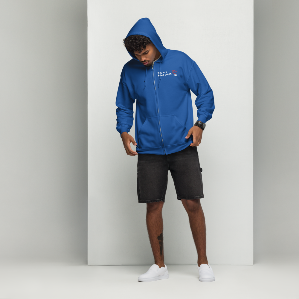 Act4love™ Uplifting Men Zip Hoodie – White Text (Limited Edition)